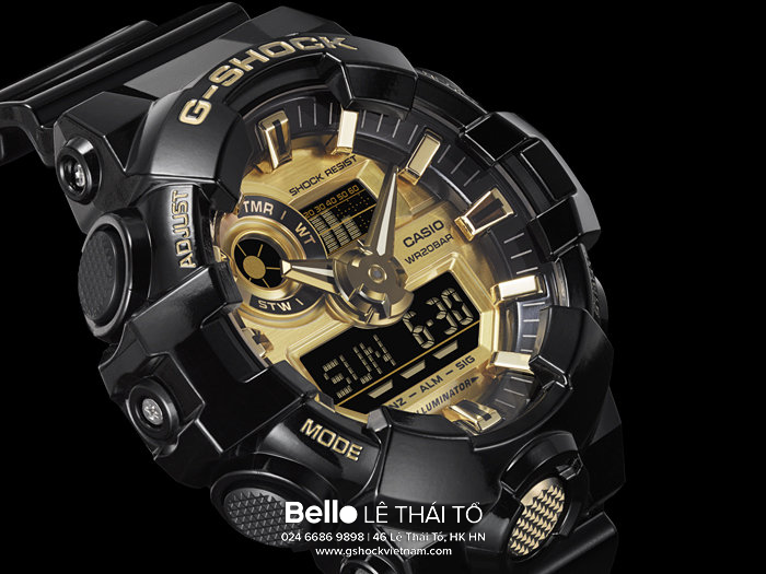  [Pin Miễn Phí Trọn Đời] GA-710GB-1ADR - Đồng hồ G-Shock Nam - Tem Vàng Chống Giả 