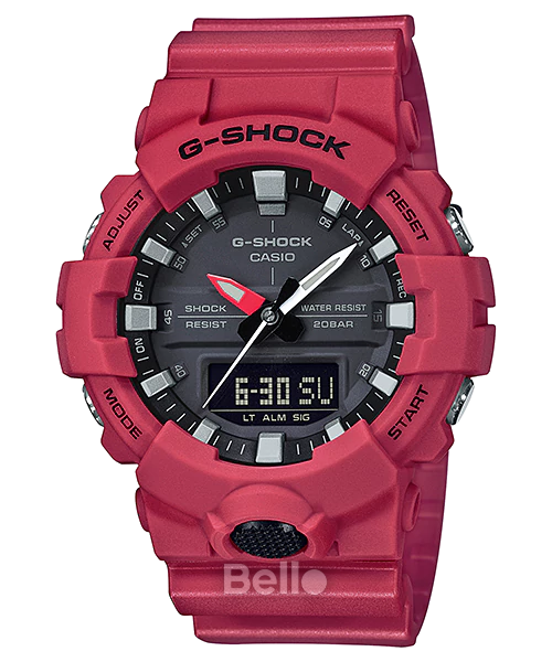 GA-800-4A - Đồng hồ Casio G-Shock chính hãng - Mặt Đen Dây Đỏ