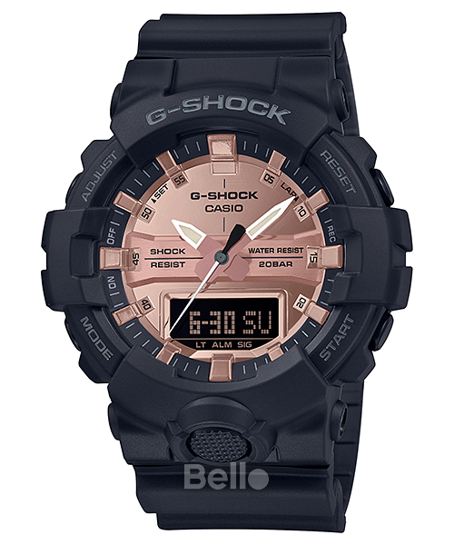 GA-800MMC-1A - Đồng hồ Casio G-Shock chính hãng - Dây đen mặt vàng hồng