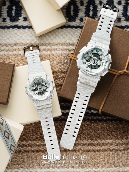 BA-110TP-7A - Đồng hồ Casio G-Shock chính hãng - Vỏ và dây đeo có hoa văn bộ lạc và cổ điển