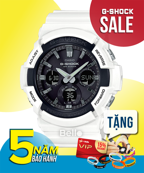 GAS-100B-7A- Đồng hồ Casio G-Shock chính hãng - Hai đèn LED (Chiếu sáng cực mạnh với Đèn tự động hoàn toàn)