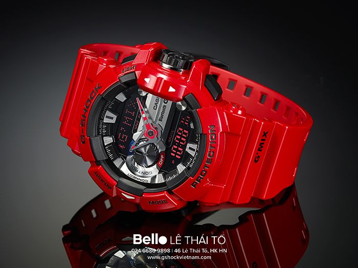 GBA-400-4A- Đồng hồ Casio G-Shock chính hãng - Dây nhũ bóng, kết nối bluetooth, cảnh báo pin yếu.