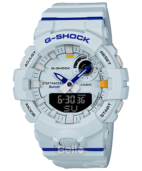 GBA-800DG-7A - Đồng hồ G-Shock chính hãng kết nối Bluetooth dòng G-Squad GBA-800 Màu trắng, xanh lam