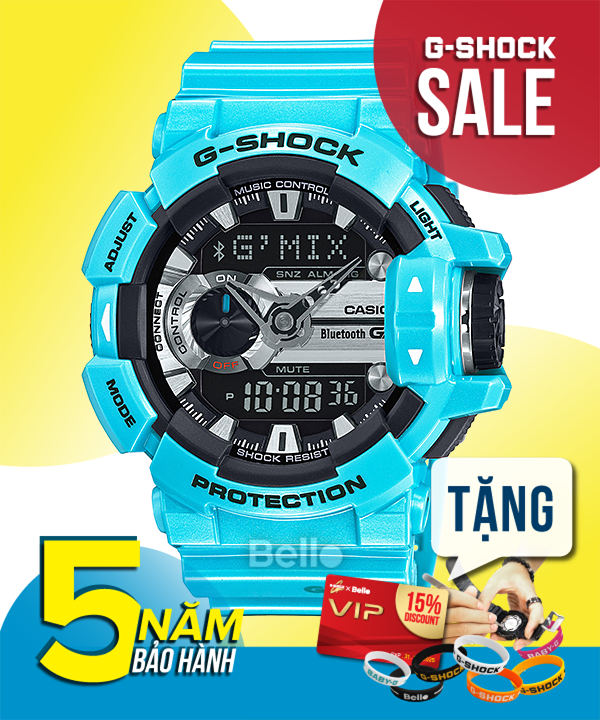 GBA-400-2C - Đồng hồ Casio G-Shock chính hãng - Dây nhũ bóng, kết nối bluetooth, cảnh báo pin yếu.