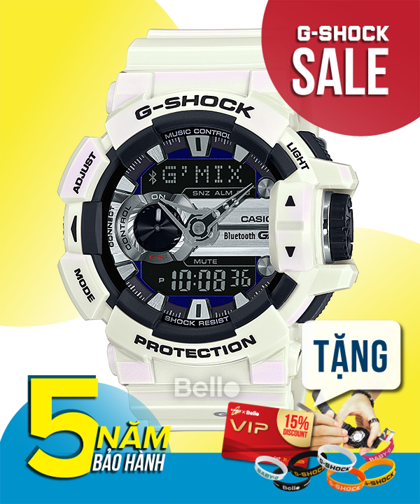 GBA-400-7C - Đồng hồ Casio G-Shock chính hãng - Dây nhũ bóng, kết nối bluetooth, cảnh báo pin yếu.