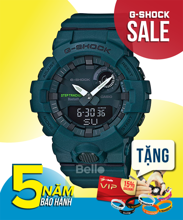 GBA-800-3A - Đồng hồ G-Shock chính hãng kết nối Bluetooth dòng G-Squad GBA-800 Màu xanh lá