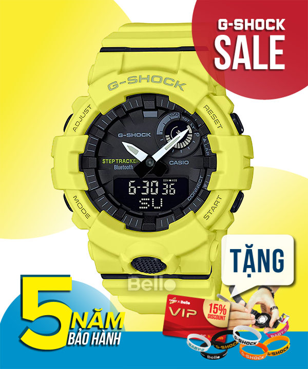 GBA-800-9A - Đồng hồ G-Shock chính hãng kết nối Bluetooth dòng G-Squad GBA-800 Màu vàng
