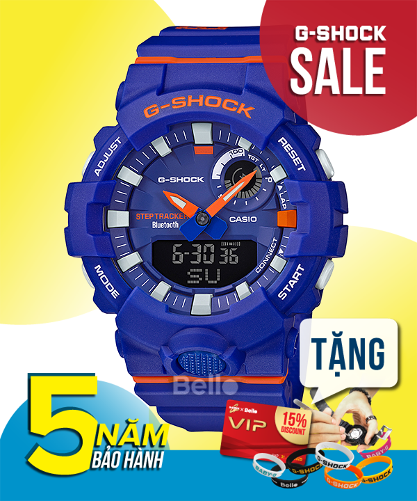 GBA-800DG-2A - Đồng hồ G-Shock chính hãng kết nối Bluetooth dòng G-Squad GBA-800 Màu xanh lam, cam