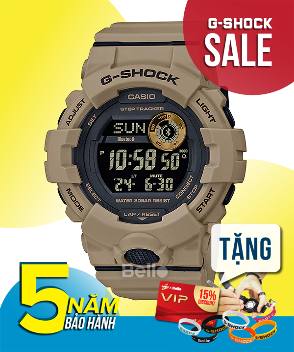 GBD-800UC-5 - G-Shock G-SQUAD phối màu quân đội Kết nối Bluetooth tối ưu cho tập luyện