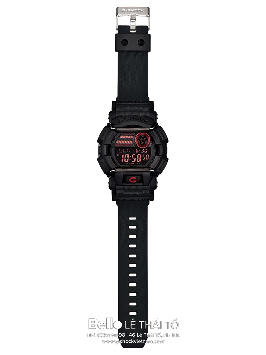 GD-400-1- Đồng hồ Casio G-Shock chính hãng - Dây đen sần, viền bảo vệ bằng kim loại, đèn led cực tím.