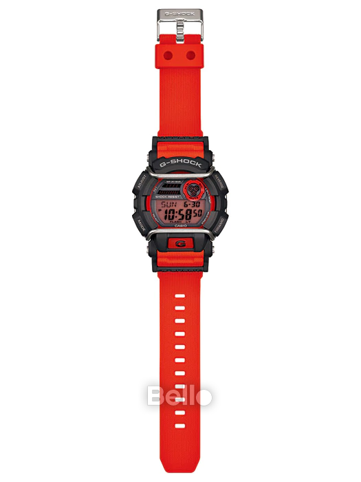GD-400-4- Đồng hồ Casio G-Shock chính hãng - Dây họa tiết ô gạch, viền bảo vệ kim loại, đèn led cực tím siêu sáng