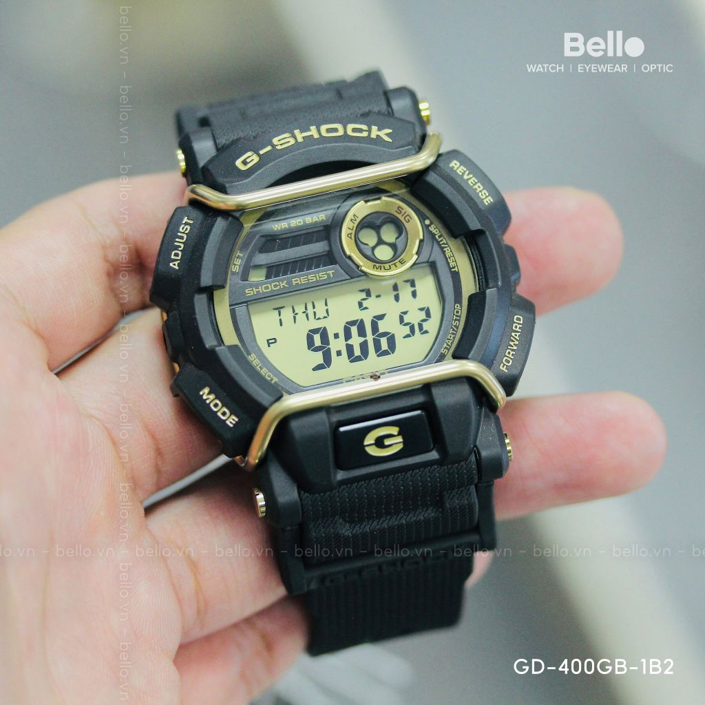  [Pin Miễn Phí Trọn Đời] GD-400GB-1B2 - Đồng hồ G-Shock Nam - Tem Vàng Chống Giả 