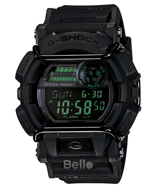 GD-400MB-1 - Đồng hồ Casio G-Shock chính hãng - Dây đen sần, màn hình xanh quân đội, phiên bản giới hạn.