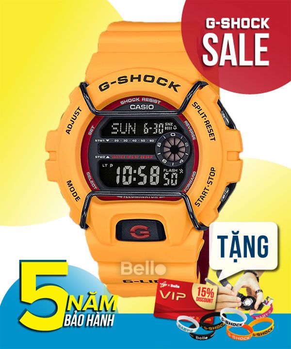 GLS-6900-9- Đồng hồ Casio G-Shock chính hãng - Dây kép 2 màu đi kèm thiết kế khung sắt và bộ bấm giờ kép.