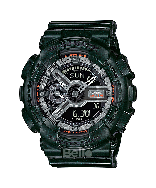 GMA-S110MC-3A- Đồng hồ Casio G-Shock chính hãng - Lớp áo màu kim loại đen bóng cực chất.