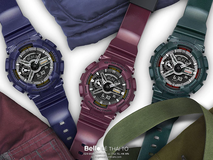 GMA-S110MC-6A- Đồng hồ Casio G-Shock chính hãng - Lớp áo màu kim loại đen bóng cực chất.