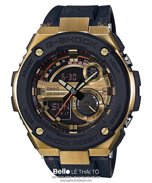 GST-200CP-9A - Đồng hồ Casio G-Shock chính hãng - • Đèn LED cực tím có độ sáng cao, chiếu sáng cực mạnh.