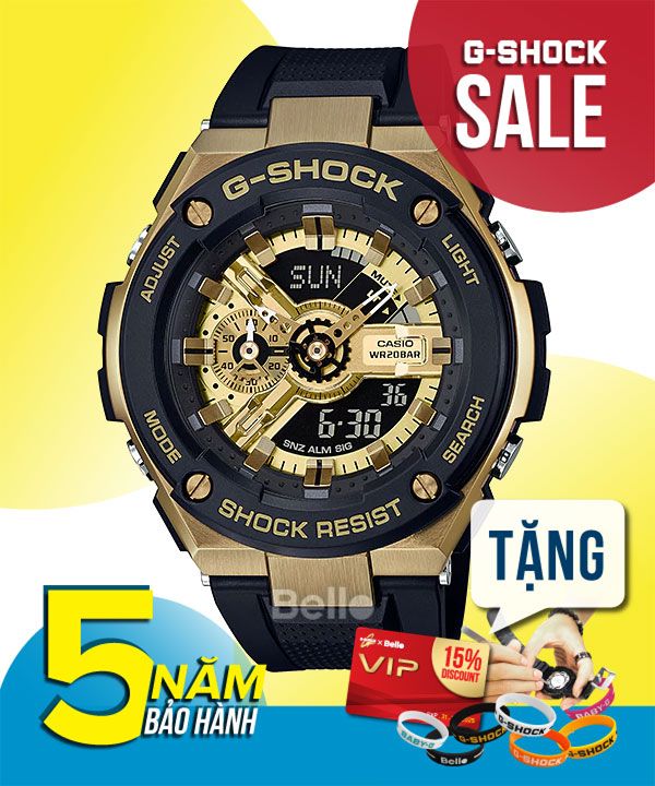 GST-400G-1A9 - G-Shock Steel GST-400 Black & Gold lấy cảm hứng từ G-Shock GA-110