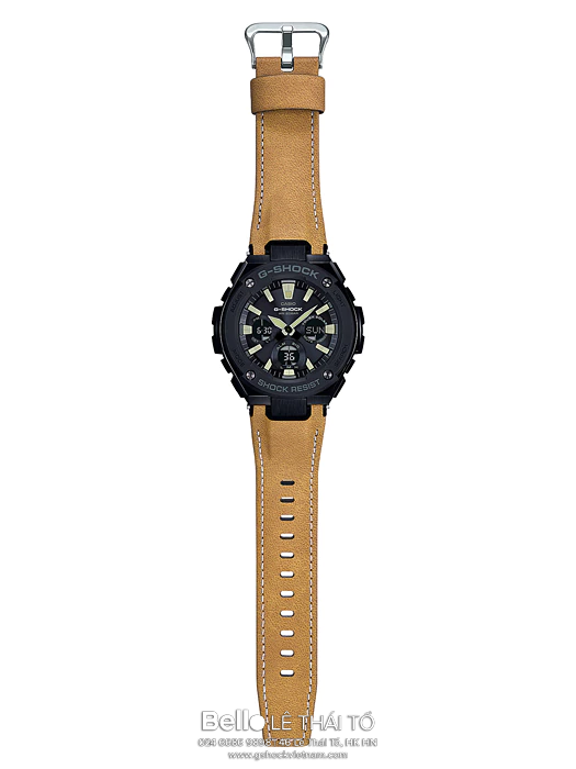GST-S120L-1B - G-Shock G-Steel Dây Da chịu nước và chống xước lấy cảm hứng từ mô tô hoài cổ