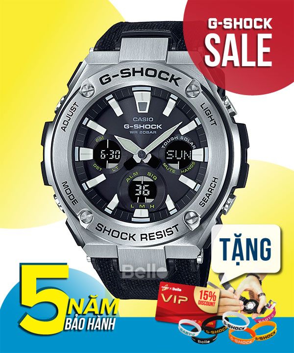 GST-S130C-1A - Đồng hồ Casio G-Shock chính hãng - Lõi dây đeo được làm từ nhựa,vải CORDURA.