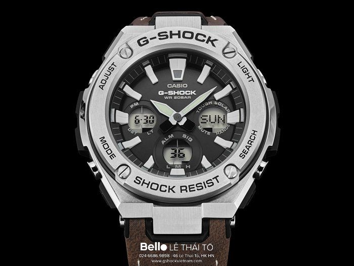 GST-S130L-1A - G-Shock G-Steel Dây Da chịu nước và chống xước lấy cảm hứng từ mô tô hoài cổ