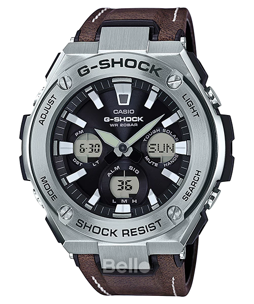 GST-S130L-1A - G-Shock G-Steel Dây Da chịu nước và chống xước lấy cảm hứng từ mô tô hoài cổ