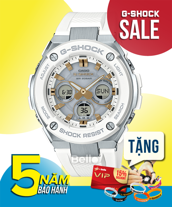GST-S300-7A - Đồng hồ Casio G-Shock chính hãng Dòng G-STEEL dây nhựa Uretan cho cổ tay nhỏ