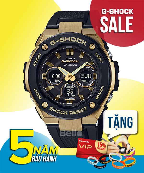 GST-S300G-1A9 - Đồng hồ Casio G-Shock chính hãng Dòng G-STEEL dây nhựa Uretan cho cổ tay nhỏ