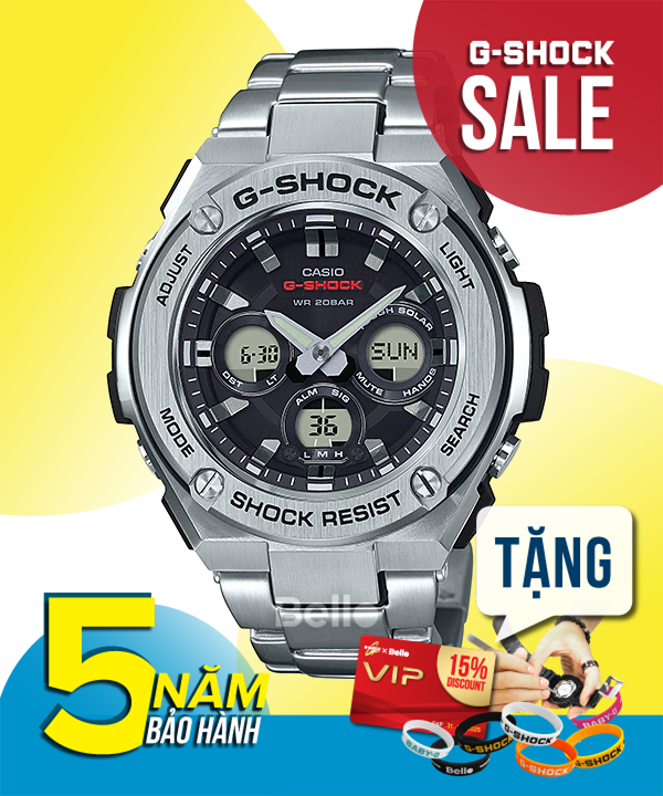 GST-S310D-1A - Đồng hồ Casio G-Shock chính hãng Dòng G-STEEL dây thép cho cổ tay nhỏ