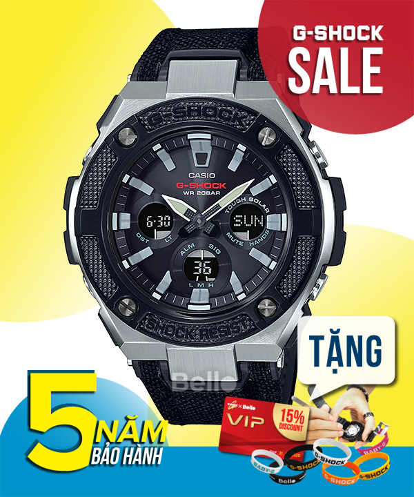 GST-S330AC-1A - Đồng hồ Casio G-Shock chính hãng dòng G-Steel dây vải Cordura siêu bền dành cho cổ tay nhỏ