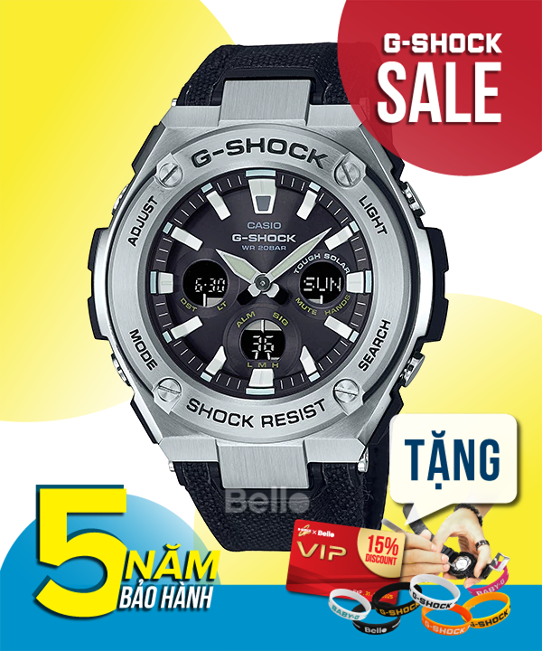 GST-S330C-1A - Đồng hồ Casio G-Shock chính hãng dòng G-Steel dây vải Cordura siêu bền dành cho cổ tay nhỏ