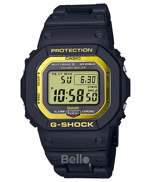 GW-B5600BC-1 | Đồng hồ Casio G-Shock chính hãng Kết nối Bluetooth Đen Vàng Gold dây kim loại