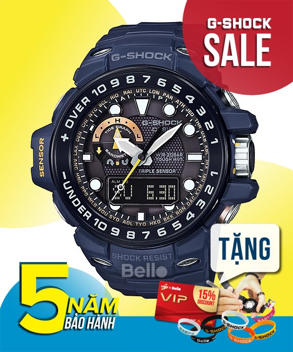  [Pin Miễn Phí Trọn Đời] GWN-1000NV-2A - Đồng hồ G-Shock Nam - Tem Vàng Chống Giả 