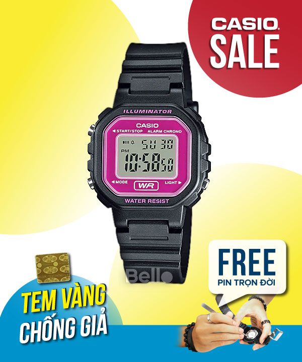 Đồng hồ Casio Nữ LA-20WH-4A chính hãng, giá rẻ, Thay Pin Trọn Đời