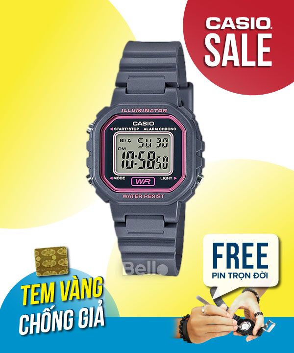 Đồng hồ Casio Nữ LA-20WH-8A chính hãng, giá rẻ, Thay Pin Trọn Đời
