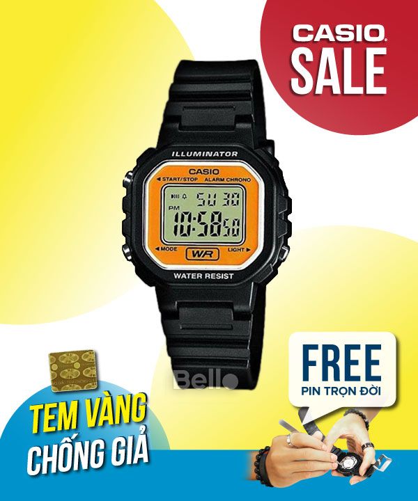 Đồng hồ Casio Nữ LA-20WH-9A chính hãng, giá rẻ, Thay Pin Trọn Đời