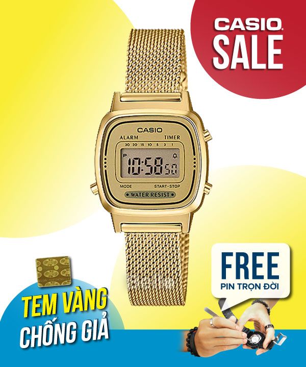 Đồng hồ Casio Nữ Vintage LA670WEMY-9 chính hãng, giá rẻ, Thay Pin Trọn Đời
