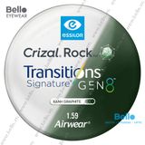  Tròng Kính Đổi Màu Chống Vỡ Essilor Transitions Gen 8 Xanh Lá Graphite 