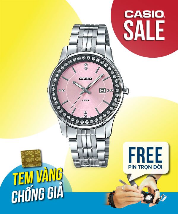 Đồng hồ Casio Nữ LTP-1358D-4A2 chính hãng, giá rẻ, Thay Pin Trọn Đời
