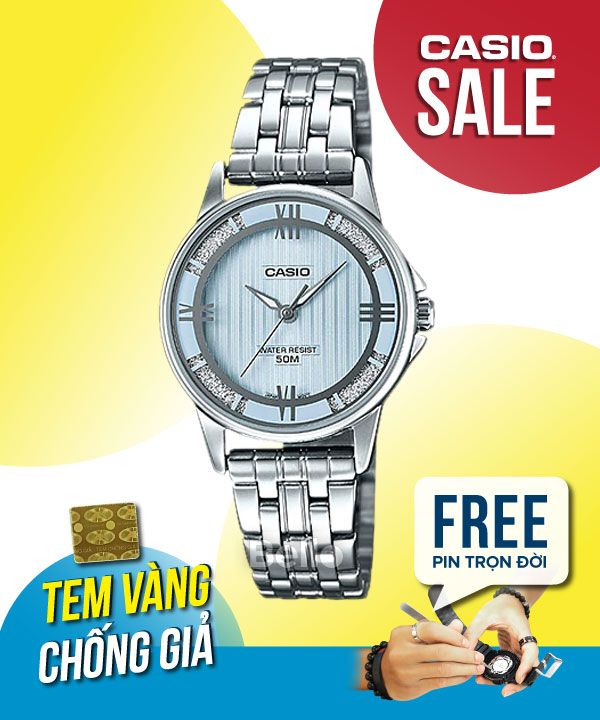 Đồng hồ Casio Nữ LTP-1391D-2A2 chính hãng, giá rẻ, Thay Pin Trọn Đời