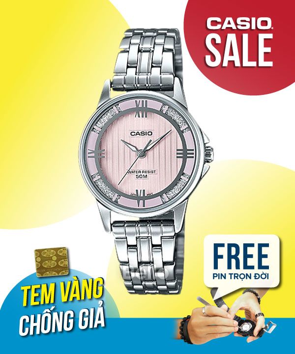 Đồng hồ Casio Nữ LTP-1391D-4A2 chính hãng, giá rẻ, Thay Pin Trọn Đời