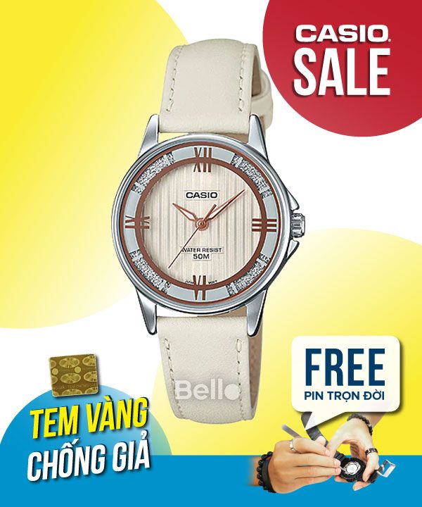 Đồng hồ Casio Nữ LTP-1391L-7A2 chính hãng, giá rẻ, Thay Pin Trọn Đời