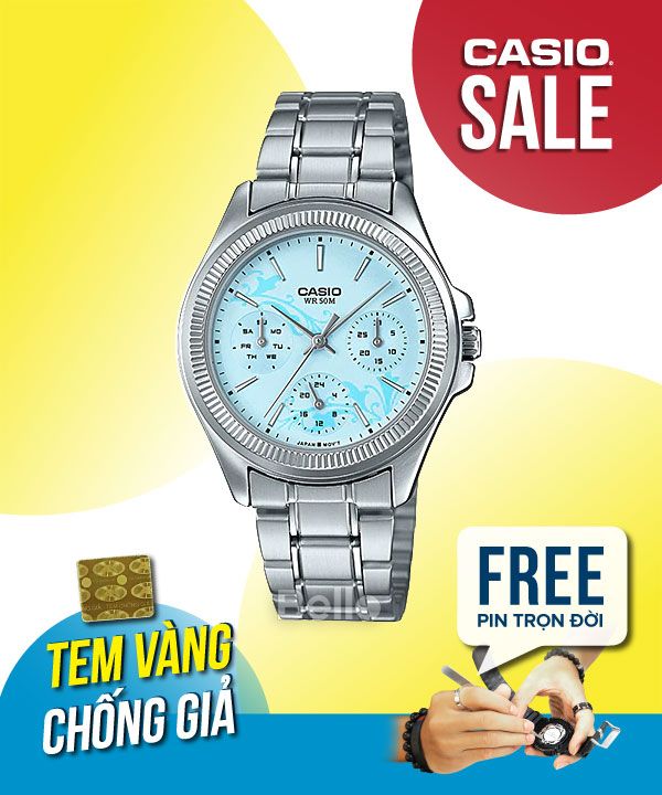 Đồng hồ Casio Nữ LTP-2088D-2A2 chính hãng, giá rẻ, Thay Pin Trọn Đời