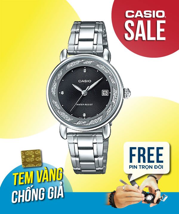 Đồng hồ Casio Nữ LTP-E120D-1A chính hãng, giá rẻ, Thay Pin Trọn Đời