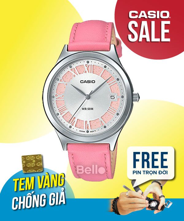 Đồng hồ Casio Nữ LTP-E141L-4A3 chính hãng, giá rẻ, Thay Pin Trọn Đời