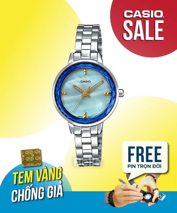 Đồng hồ Casio Nữ LTP-E162D-2A chính hãng, giá rẻ, Thay Pin Trọn Đời