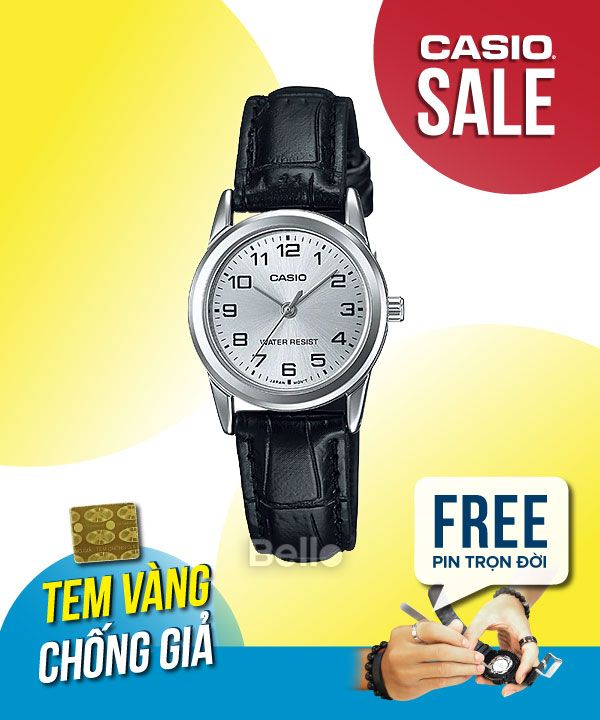 Đồng hồ Casio Nữ LTP-V001L-7B chính hãng, giá rẻ, Thay Pin Trọn Đời