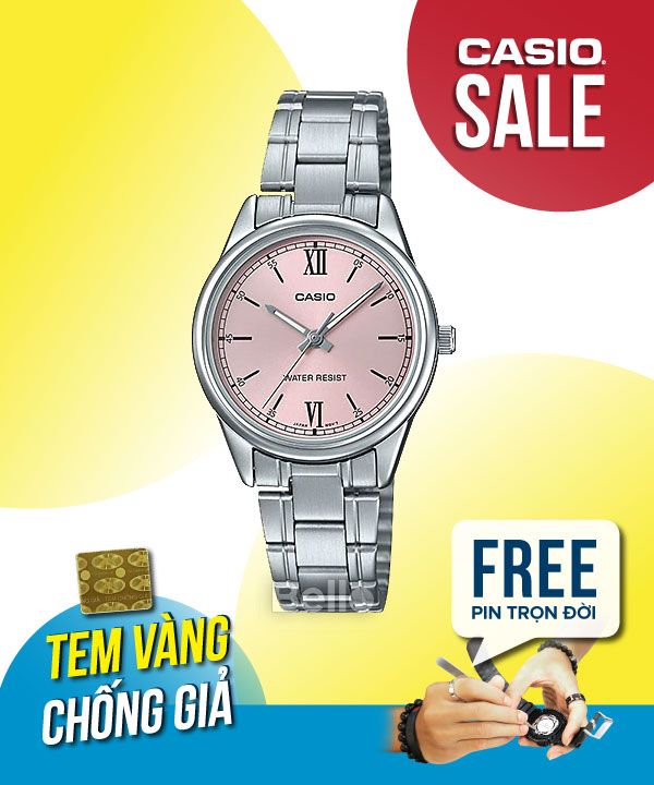 Đồng hồ Casio Nữ LTP-V005D-4B2 chính hãng, giá rẻ, Thay Pin Trọn Đời