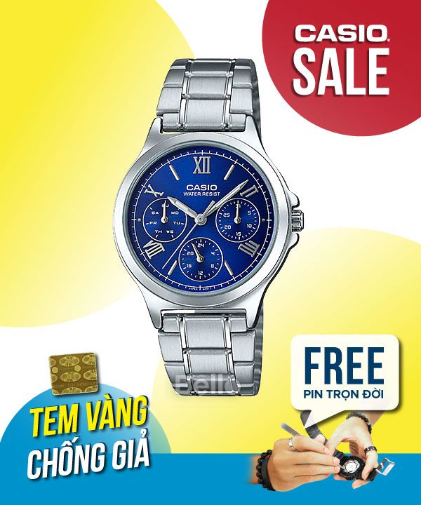 Đồng hồ Casio Nữ LTP-V300D-2A2 chính hãng, giá rẻ, Thay Pin Trọn Đời