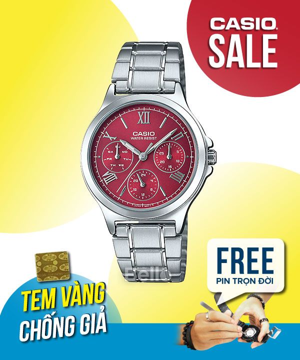 Đồng hồ Casio Nữ LTP-V300D-4A2 chính hãng, giá rẻ, Thay Pin Trọn Đời